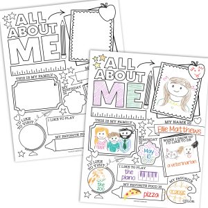 All About Me Posters | Set of 20 | Educational Posters - Black & White School