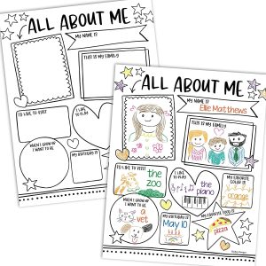 All About Me Posters | Set of 20 | Educational Posters - Black & White Classic