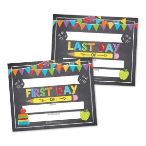 Back To School Signs | Set of 10 | School Supplies - Chalk Colorful
